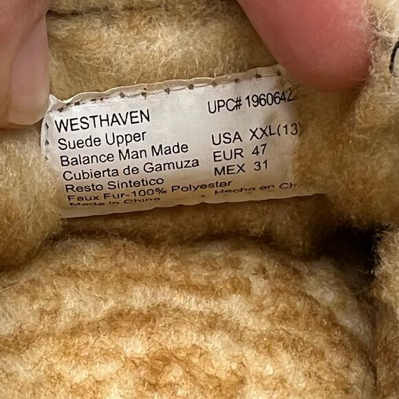 Eddie Bauer Suede Memory Foam Slippers Mens XXL 13 Blue West Haven - Picture 7 of 8